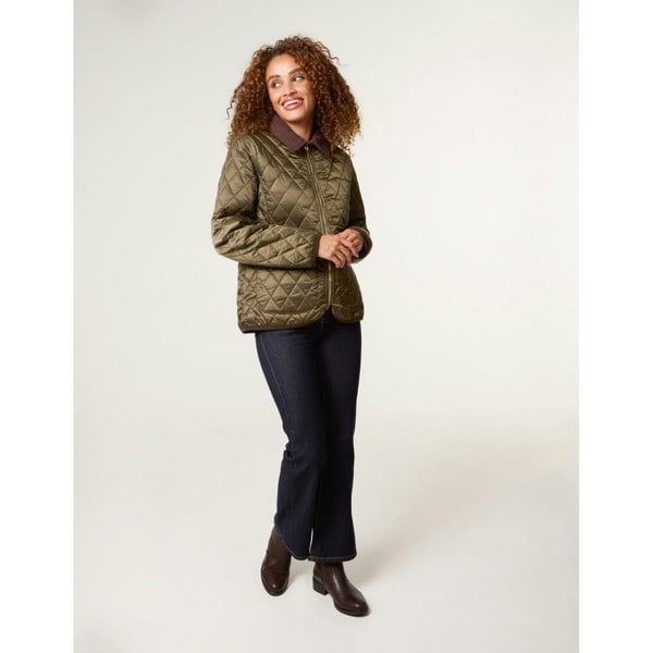 Blue Vanilla Diamond Quilted Cord Collar Coat