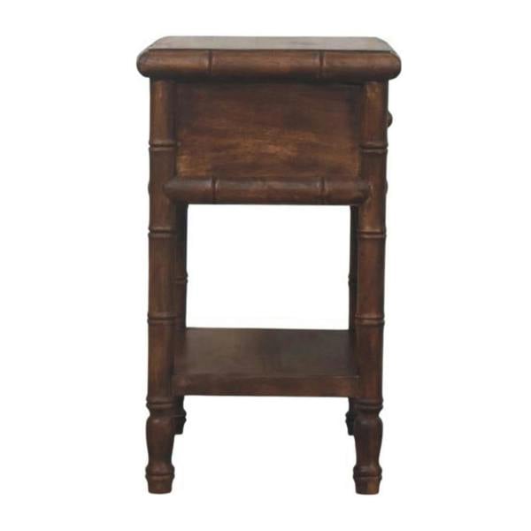 Artisan Furniture Solid Wood Bamboo Carved Bedside Table
