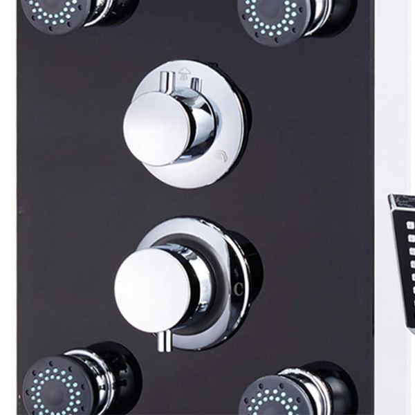 Berkfield Shower Panel Unit Glass 25x44.6x130 cm Black