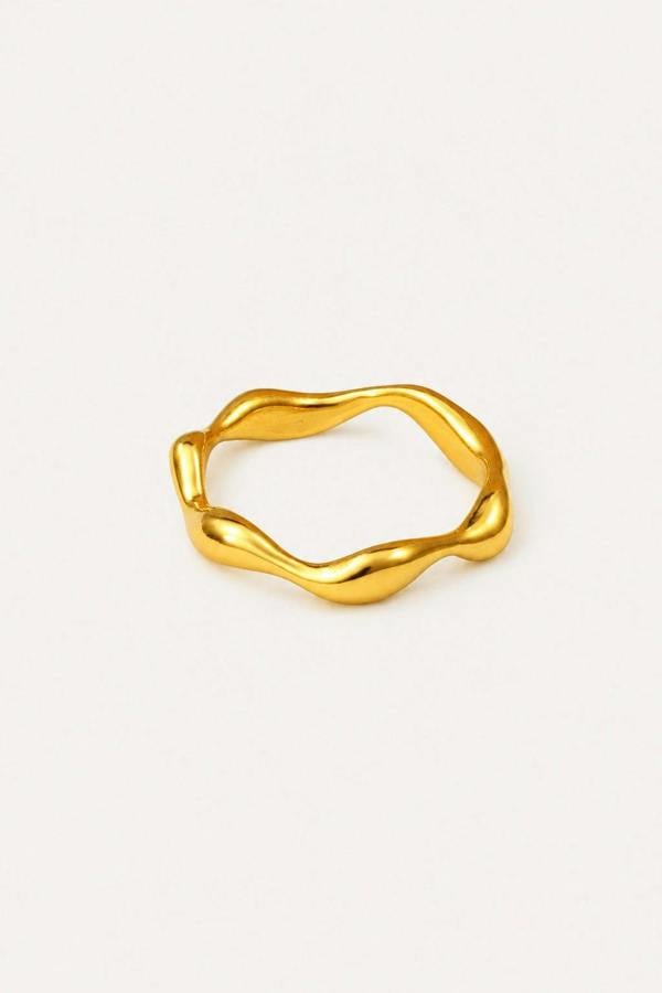 Serla Gold Plated Wave Ring