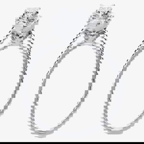 T. H. Baker 9ct White Gold 0.25ct Diamond Heart Cluster Ring TH014657R