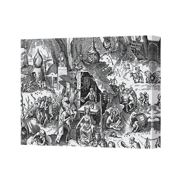 Benjamin Tate Design Intricate Medieval Market Scene Canvas Wall Art Print For Home Decor