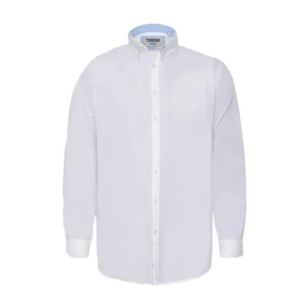 Duke Mens D555 Richard Oxford Tall Long-Sleeved Shirt - White
