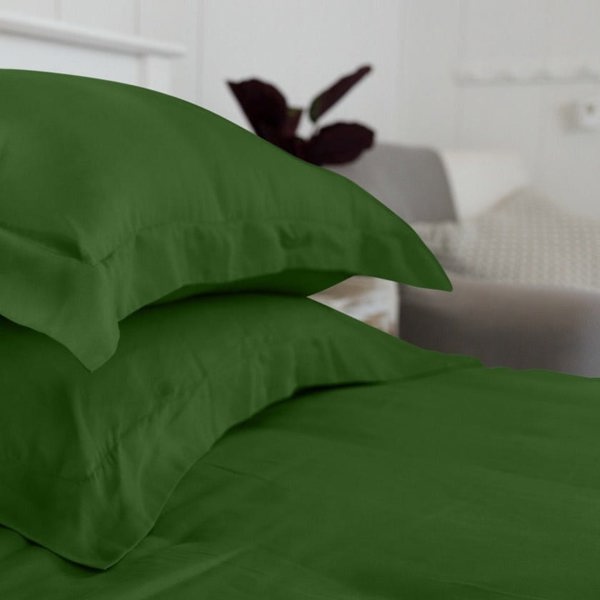 Ethical Bedding Eucalyptus Silk Pillowcase Pair - Forest Green