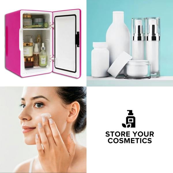 Koolatron 6L Mini Fridge 8 Can Pink Skincare Fridge for Bedroom, Desk or Travel | Portable 12V Cooler Warmer