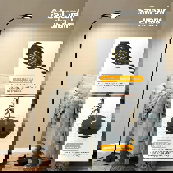 Emitto LED Floor Lamp Dimmable Standing Reading Light Remote Control Black 12W