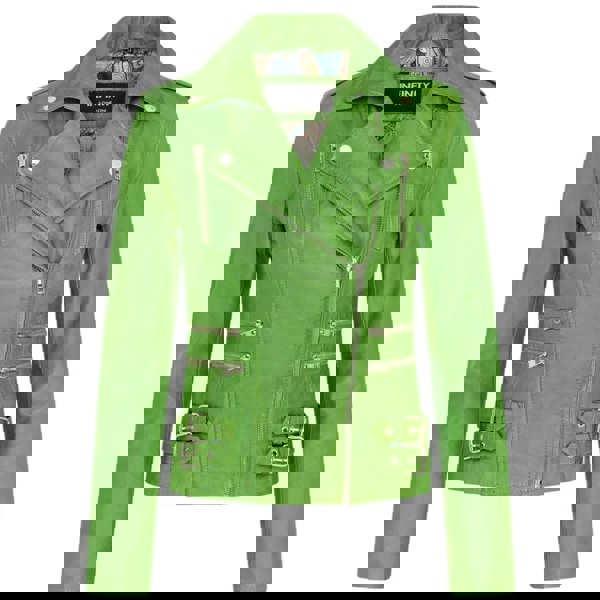 Leather Company Women's Real Lamb Nappa Leather Vintage Biker Jacket