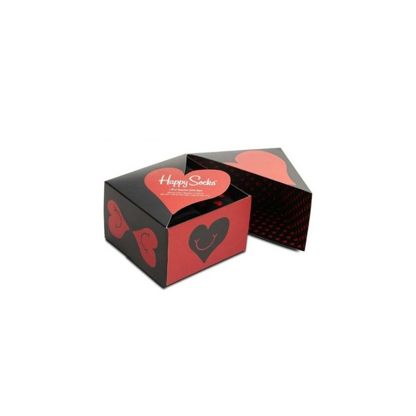 Happy Socks 2-Pack I Heart You Socks Gift Box, Black/red