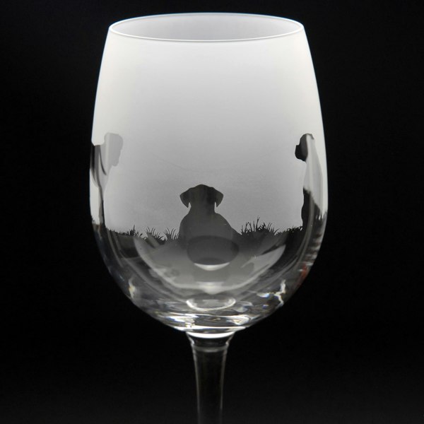 Glyptic Glass Art Boxer Dog Crystal Wine Glass - Hand Etched/Engraved Gift