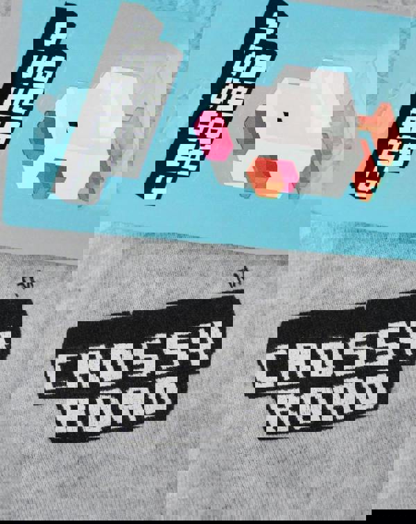 Crossy Road Girls Grey Deal With It Short Sleeved T-Shirt