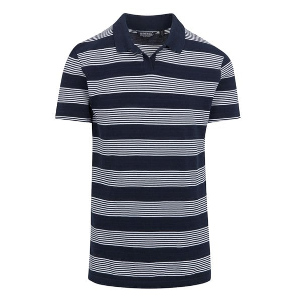 Regatta Mens Tempete Stripe Polo Shirt - Navy/White