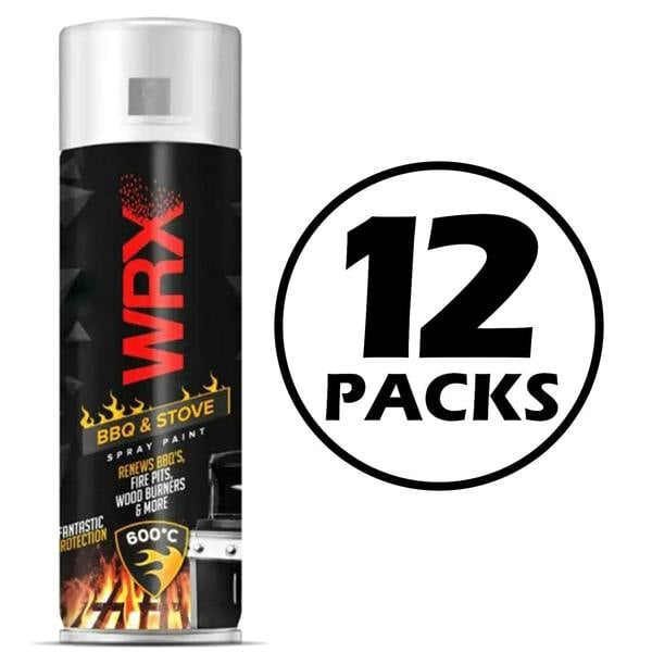 WRX 12X WRX Matt Black High Temperatures Bbq & Stove Spray Paint 400ml