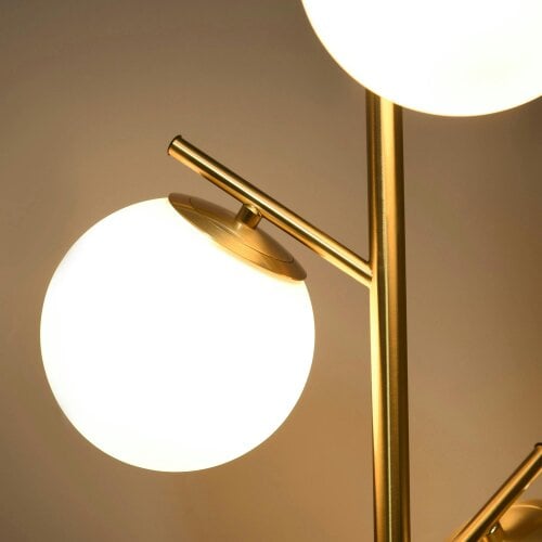 Wyld Haus Lidi Metal Gold Tone 3 Light Tree Floor Lamp With Globe Shades Adjustable Colour Light