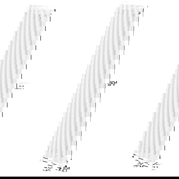 Monstershop Traditional 3 Column Radiator - 1800 x 472mm - White