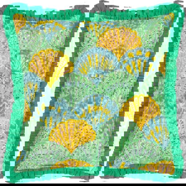 Furn Frill Clamshell Cushion Cover - Green