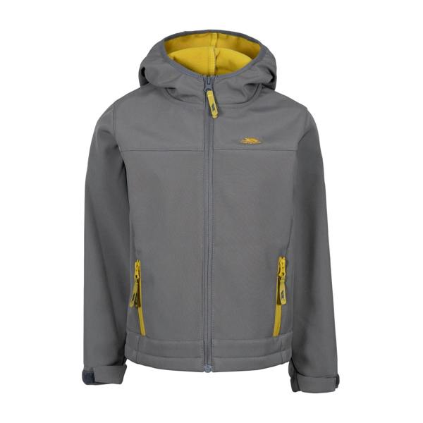 Trespass Childrens/Kids Faster Soft Shell Jacket - Storm Grey/Sulphur - 