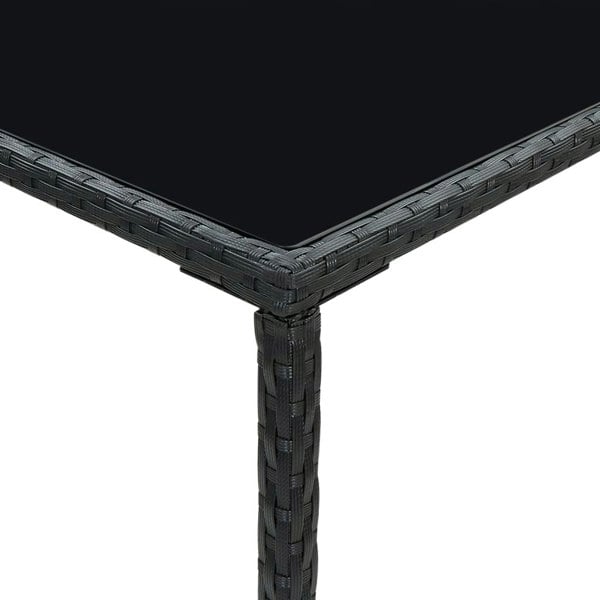 Berkfield 3 Piece Garden Bar Set with Cushions Poly Rattan Black