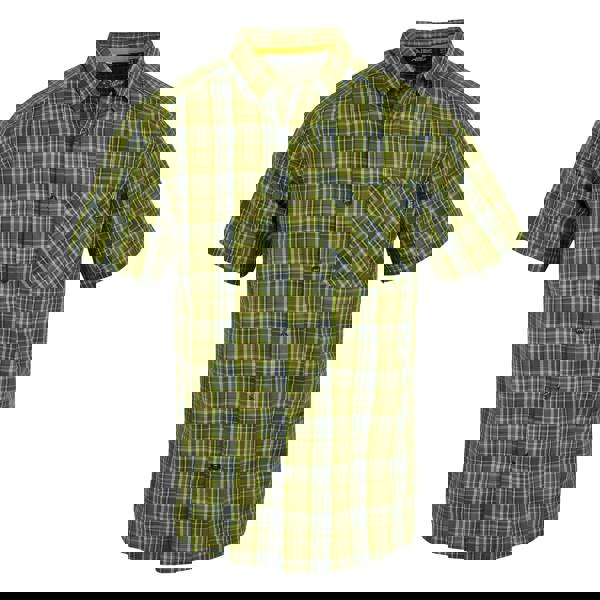 Regatta Mens Mindano IX Checked Short-Sleeved Shirt - Nephrite Green/Ash