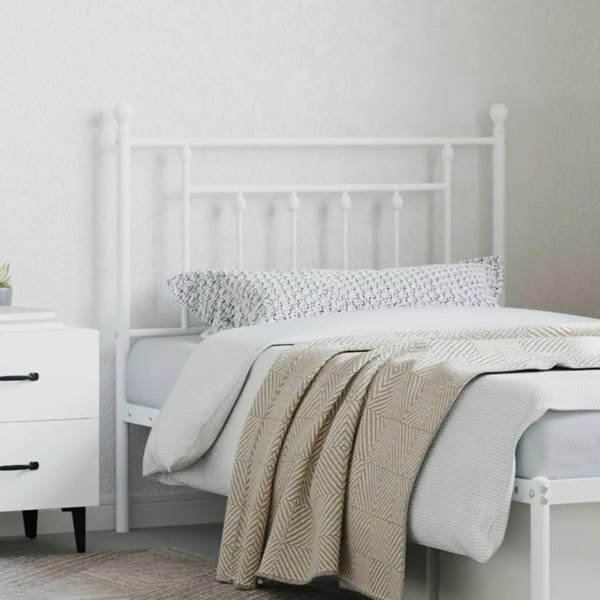Berkfield Metal Headboard White 90 cm