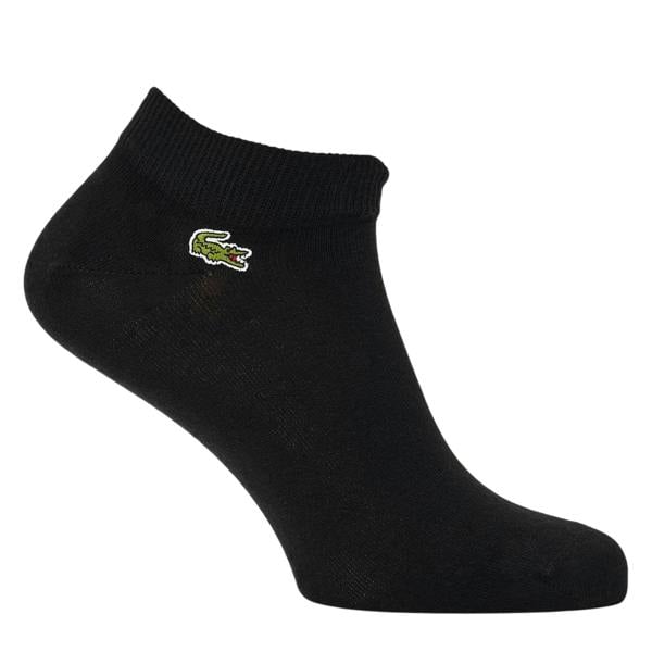 Lacoste Mens Embroidered Logo Trainer Socks (Pack of 3) - Black - 