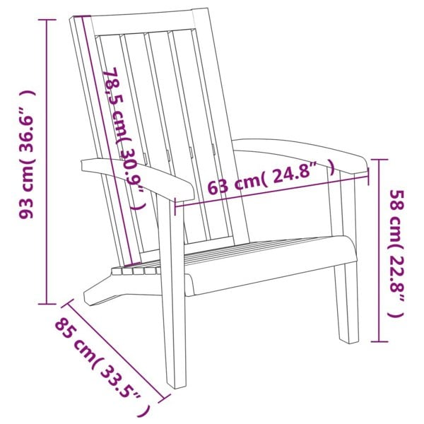 Berkfield Garden Adirondack Chairs 2 pcs Light Brown Polypropylene