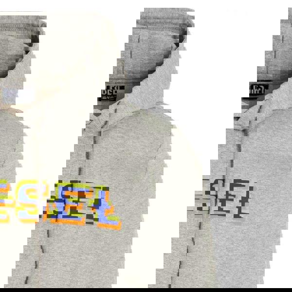 Diesel Mens Pixel Logo Hoodie - Grey - 