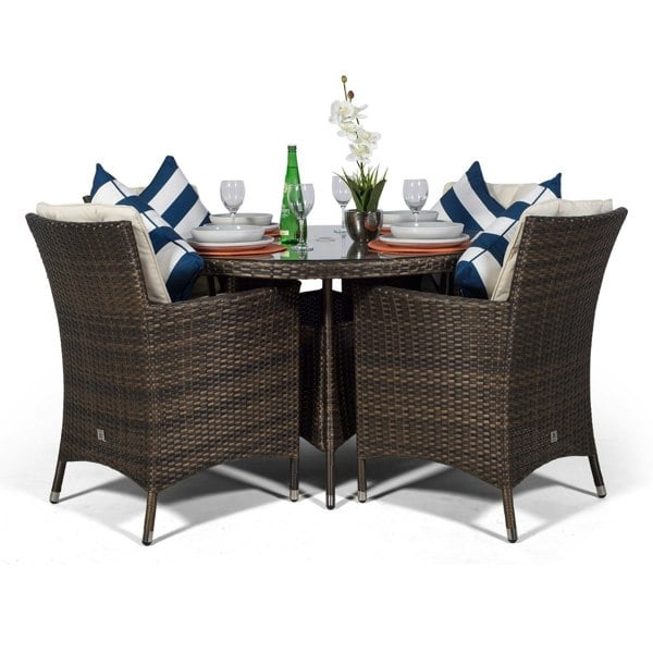 Giardino Savannah Round 4 Seater Rattan Patio Dining Set