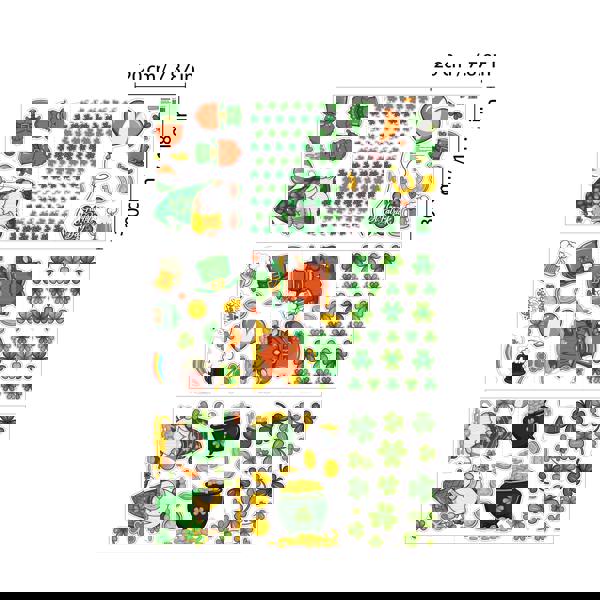 WALPLUS WSW6008 - St Patrick's Day Shamrock Gnomes Window Clings