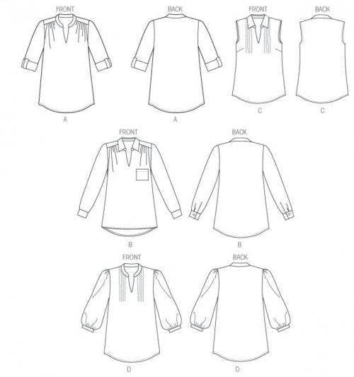 Butterick Sewing Pattern 6801, Tops for Women, B5 (8-10-12-14-16) - Easy