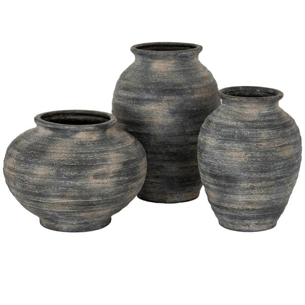Wyld Haus Bramble Dark Aged Squat Layered Ceramic Vase