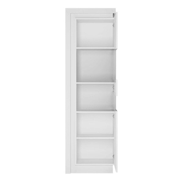 Wyld Haus Hjorring White Wooden Tall Narrow Display Cabinet with LED Lights