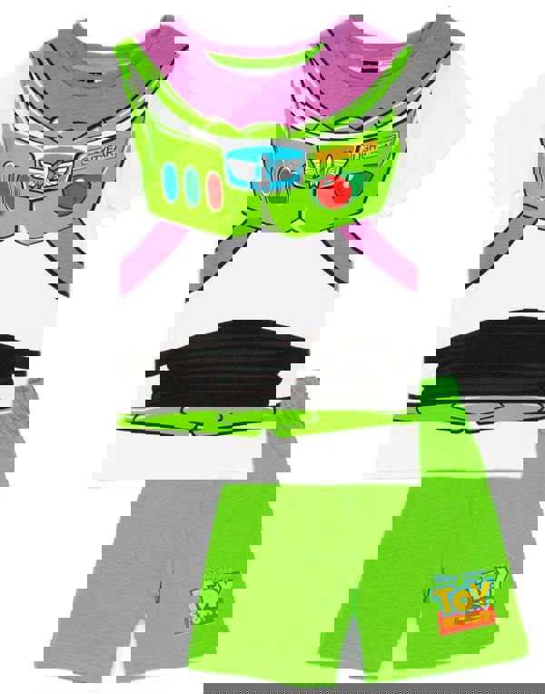 Disney Toy Story Boys Green Buzz Costume Short Sleeve Short Leg Pyjama Set