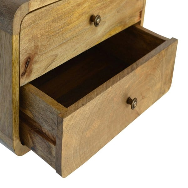 Artisan Furniture Solid Wood Oak-ish 2 Drawer Floating Bedside Table