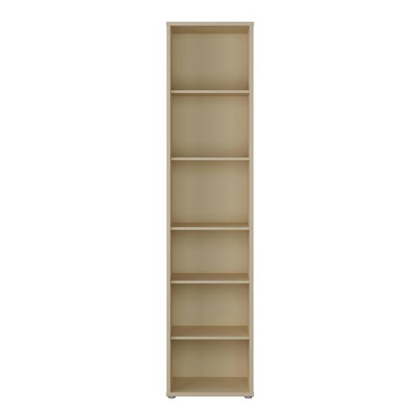 Furniture To Go Alice Springs Tall Narrow Bookcase with 5 Shelves in Butter Yellow