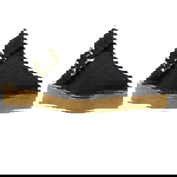 Clarks Mens Trek Suede Mules - Black