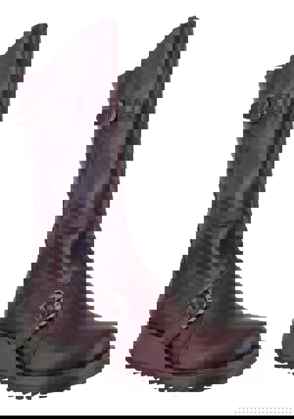 Fly London Mes 2 Womens Wedge Heel Leather Buckle Mid-Calf Boots