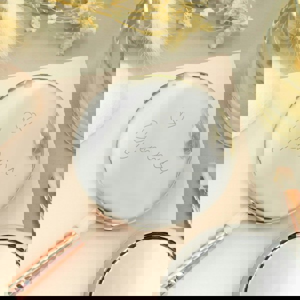 Personalised Memento Company Personalised Silver Heart Motif Round Compact mirror