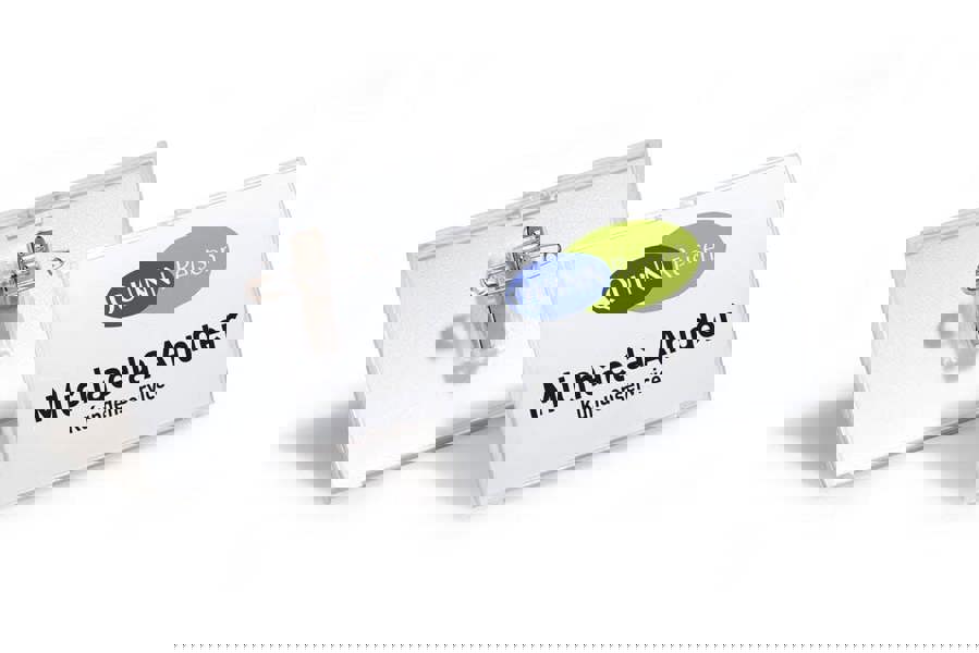 Durable CLICK FOLD Convex Clip & Pin Name Tag Badge Holder | 25 Pack | 40 x 75mm