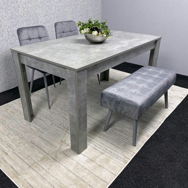 Kosy Koala Grey Wooden Dining Table Set with 2 Grey Chairs and Benches - Dining Kitchen Room Furniture