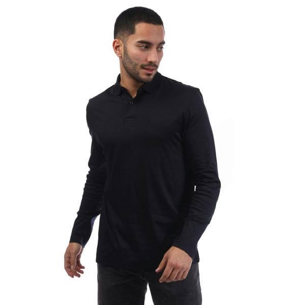 Boss Mens Pirol Long-Sleeved Polo Shirt - Dark Blue
