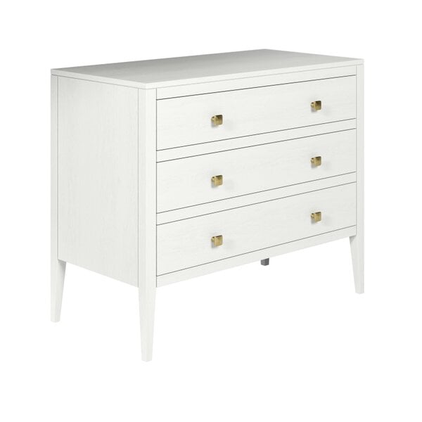 Wyld Haus Paris White Wood Grain 3 Drawer Chest