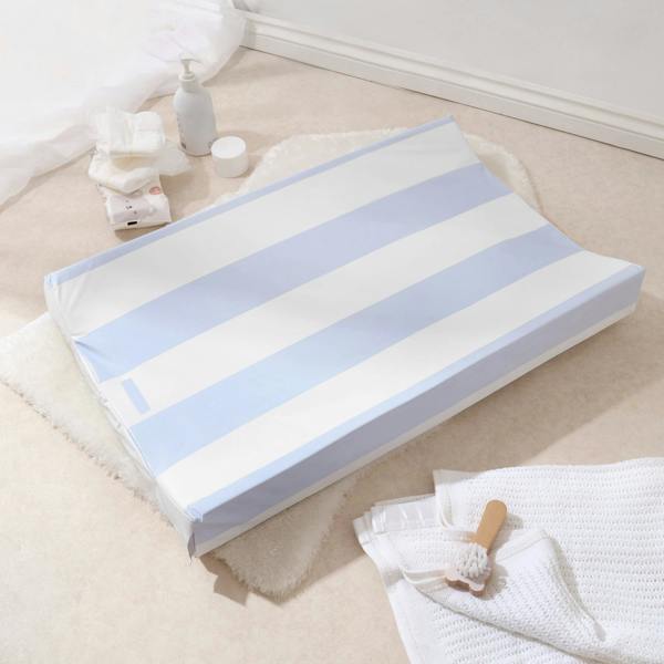Anti-Roll Changing Mat - Hamptons (Soft Blue) - The Tiny Bed Company™