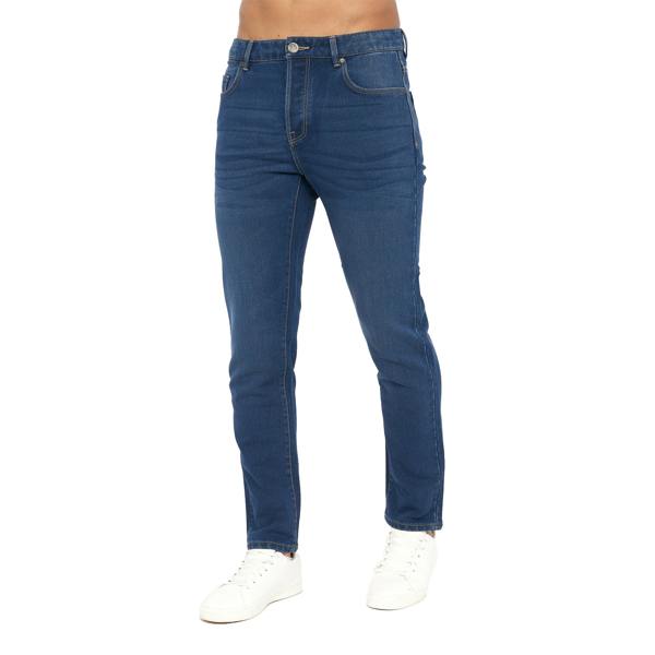 Crosshatch Mens Lampoons Slim Jeans - Stone Wash - 