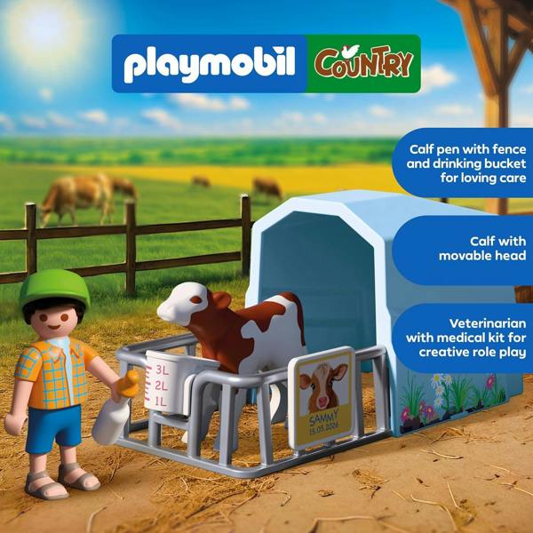 Playmobil Calf Pen with Cow - 72167 Playset