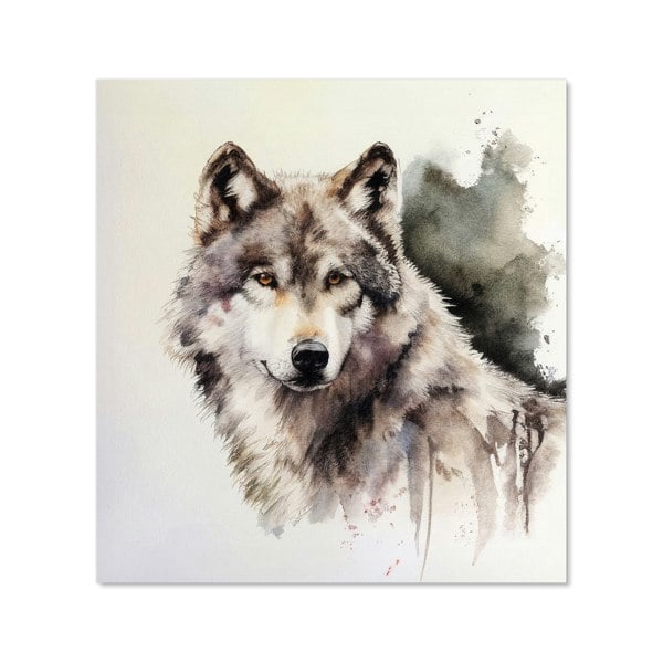 Warren Reed - Designer Loyal Wolf Watercolour Kitchen Splashback