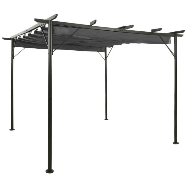 Berkfield Pergola with Retractable Roof Anthracite 3x3 m Steel 180 g/ma