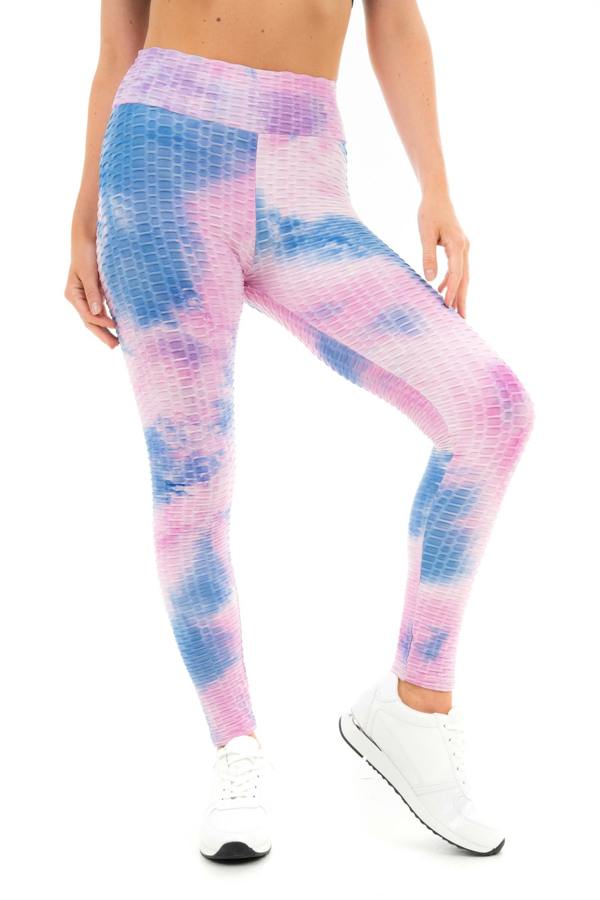 Smart Living Women's High Rise Tie Dye Honeycomb Waffle Leggings - Pink