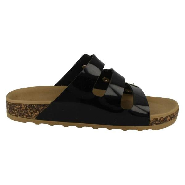 Spot On Ladies Spot On Three Buckle Mules