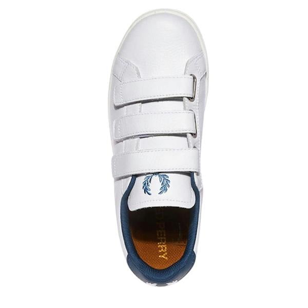 Fred Perry Mens Leather Trainers - White/Blue - 
