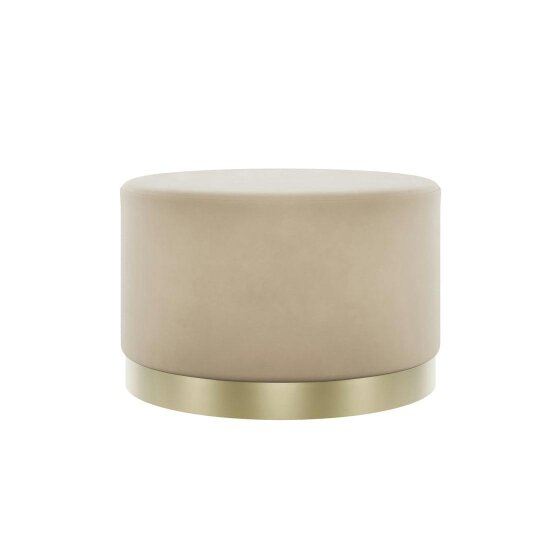 Wyld Haus Kalua Large Beige Velvet Stool Gold Base